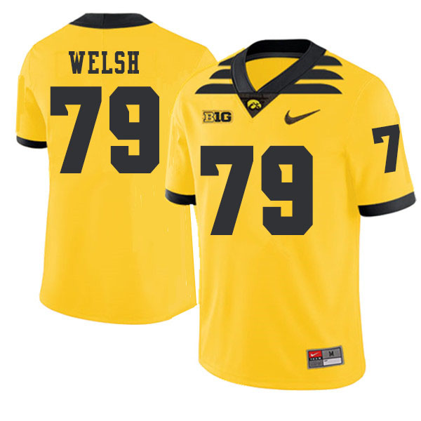 2019 Men #79 Sean Welsh Iowa Hawkeyes College Football Alternate Jerseys Sale-Gold